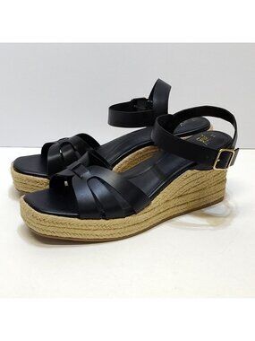Time and Tru Espadrille Wedge Sandal Strappy Adjustable Ankle Strap Size 11 NWOT